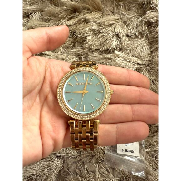Michael Kors Darci Mother of Pearl Green Dial Gold Watch - Picture 1 of 5